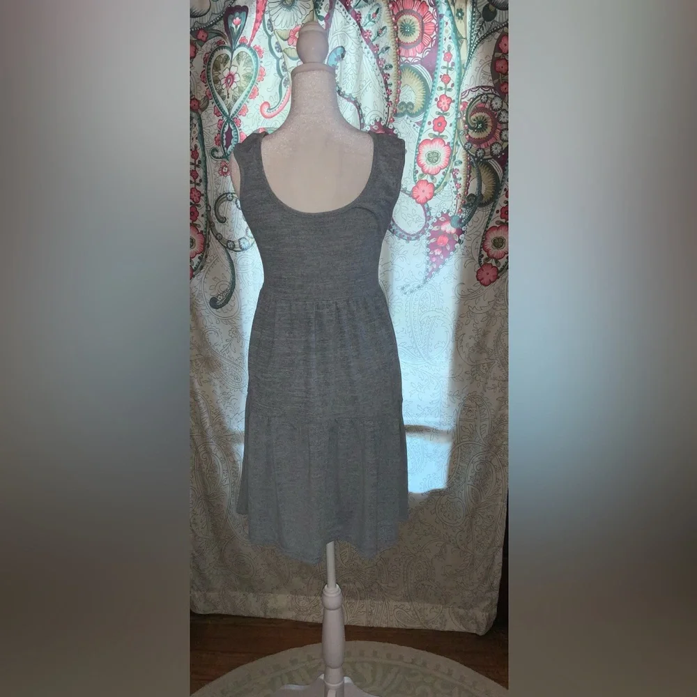 SHEIN Gray Medium Knee Length Dress with Button Accents